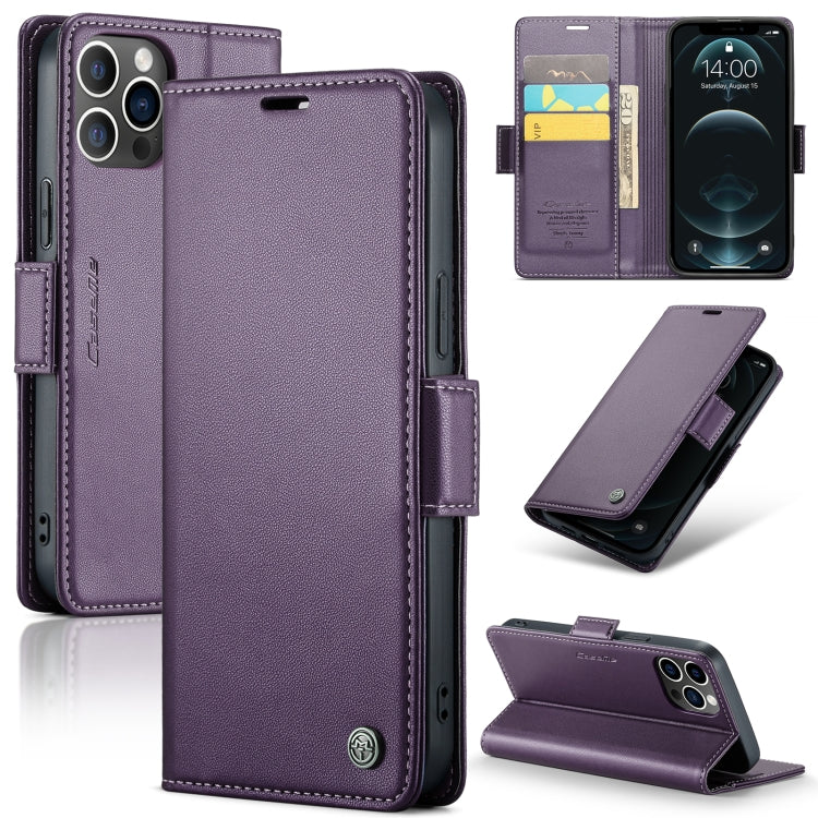 CaseMe 023 Butterfly Buckle Litchi Texture RFID Anti-theft Leather Phone Case, For iPhone 13, For iPhone 13 mini, For iPhone 13 Pro, For iPhone 13 Pro Max, For iPhone 12 / 12 Pro, For iPhone 12 Pro Max, For iPhone 12 mini, For iPhone 11