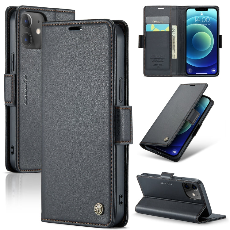 CaseMe 023 Butterfly Buckle Litchi Texture RFID Anti-theft Leather Phone Case, For iPhone 13, For iPhone 13 mini, For iPhone 13 Pro, For iPhone 13 Pro Max, For iPhone 12 / 12 Pro, For iPhone 12 Pro Max, For iPhone 12 mini, For iPhone 11