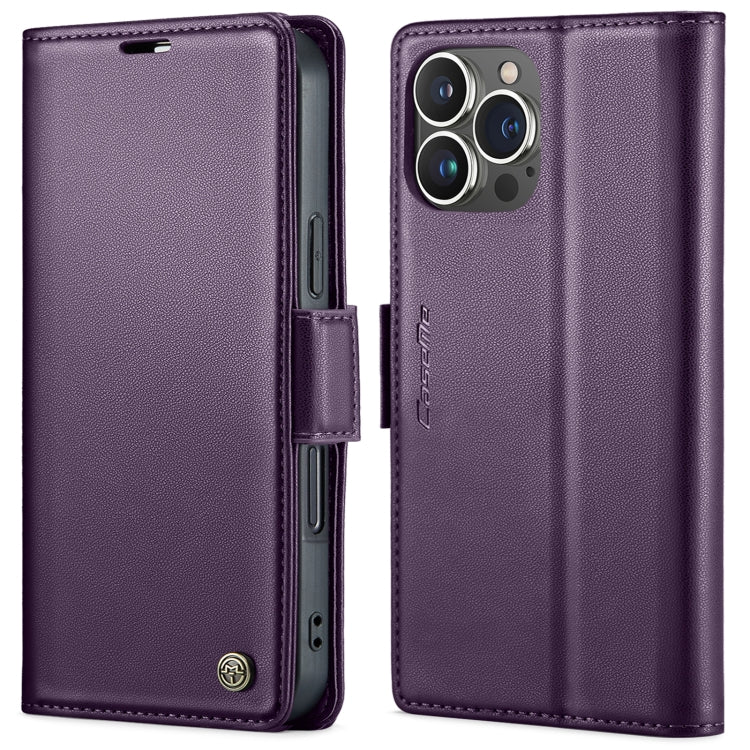 CaseMe 023 Butterfly Buckle Litchi Texture RFID Anti-theft Leather Phone Case, For iPhone 15 Pro Max, For iPhone 14, For iPhone 15 Pro, For iPhone 14 Plus, For iPhone 15 Plus, For iPhone 14 Pro, For iPhone 15, For iPhone 14 Pro Max