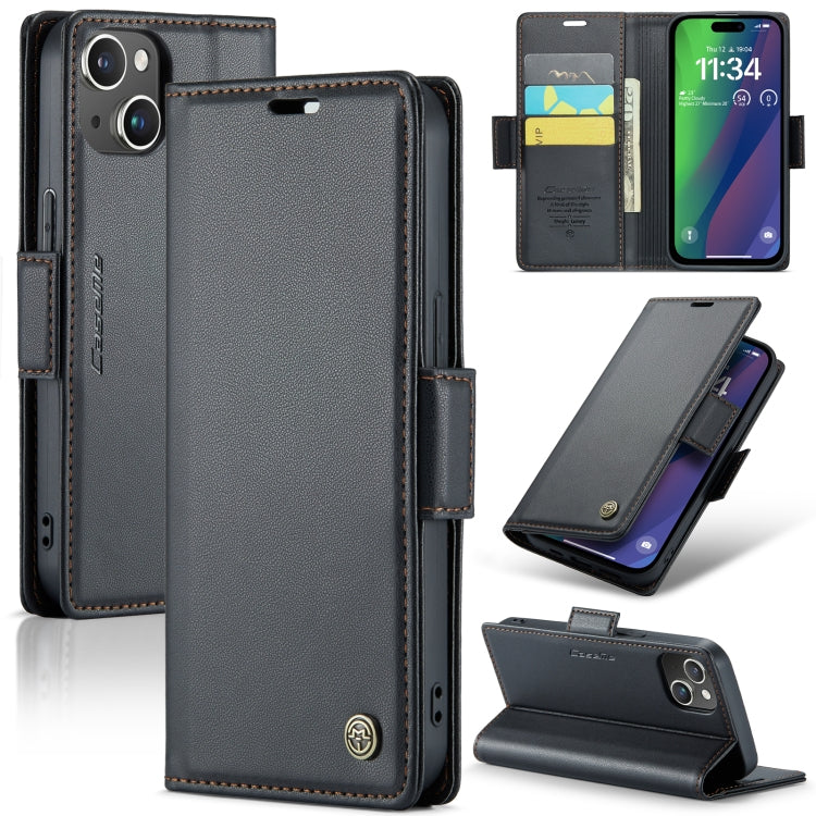 CaseMe 023 Butterfly Buckle Litchi Texture RFID Anti-theft Leather Phone Case, For iPhone 15 Pro Max, For iPhone 14, For iPhone 15 Pro, For iPhone 14 Plus, For iPhone 15 Plus, For iPhone 14 Pro, For iPhone 15, For iPhone 14 Pro Max