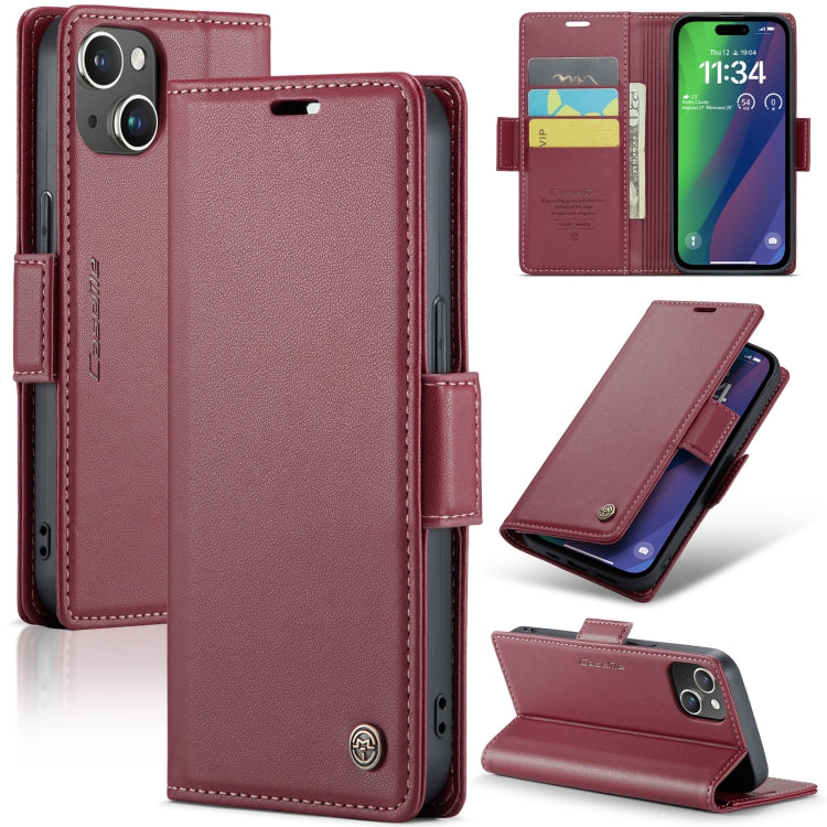 CaseMe 023 Butterfly Buckle Litchi Texture RFID Anti-theft Leather Phone Case, For iPhone 15 Pro Max, For iPhone 14, For iPhone 15 Pro, For iPhone 14 Plus, For iPhone 15 Plus, For iPhone 14 Pro, For iPhone 15, For iPhone 14 Pro Max