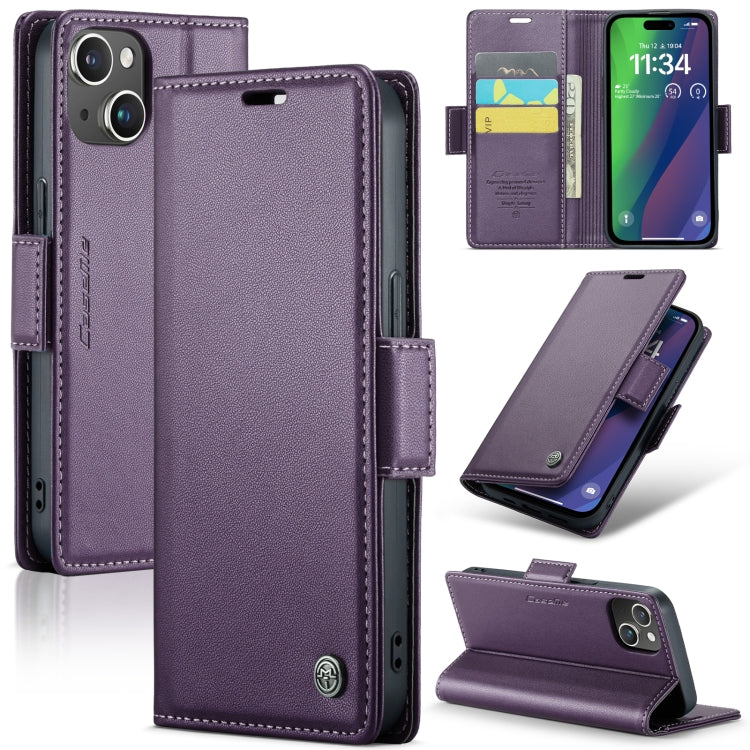 CaseMe 023 Butterfly Buckle Litchi Texture RFID Anti-theft Leather Phone Case, For iPhone 15 Pro Max, For iPhone 14, For iPhone 15 Pro, For iPhone 14 Plus, For iPhone 15 Plus, For iPhone 14 Pro, For iPhone 15, For iPhone 14 Pro Max