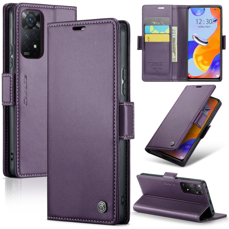 CaseMe 023 Butterfly Buckle Litchi Texture RFID Anti-theft Leather Phone Case, For Xiaomi Redmi Note 11 Pro 5G Global, For Xiaomi Redmi Note 11 4G Global, For Xiaomi 11T / 11T Pro, For Xiaomi Mi 11 Lite, For Xiaomi Redmi Note 10 4G/Note 10S            ...