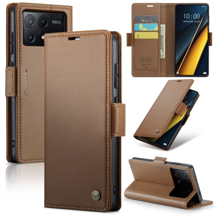 CaseMe 023 Butterfly Buckle Litchi Texture RFID Anti-theft Leather Phone Case, For Xiaomi Redmi Note 13 Pro 4G, For Xiaomi Redmi Note 13 4G, For Xiaomi Redmi 13C 4G / 13C 5G, For Xiaomi Poco C65 4G, For Xiaomi Poco X6 Pro 5G/Redmi K70E 5G              ...