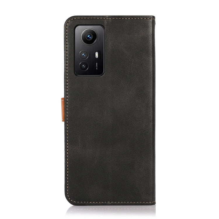 KHAZNEH Dual-color Cowhide Texture Flip Leather Phone Case, For Xiaomi Redmi Note 12S 4G, For Xiaomi Redmi 12 4G