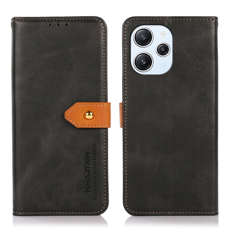 KHAZNEH Dual-color Cowhide Texture Flip Leather Phone Case, For Xiaomi Redmi Note 12S 4G, For Xiaomi Redmi 12 4G