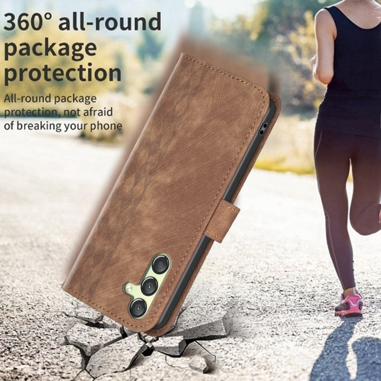 Plaid Embossed Leather Phone Case, For Samsung Galaxy A24 4G, For Samsung Galaxy A31, For Samsung Galaxy A32 4G, For Samsung Galaxy A32 5G, For Samsung Galaxy A33, For Samsung Galaxy A34, For Samsung Galaxy A41, For Samsung Galaxy A42 5G               ...