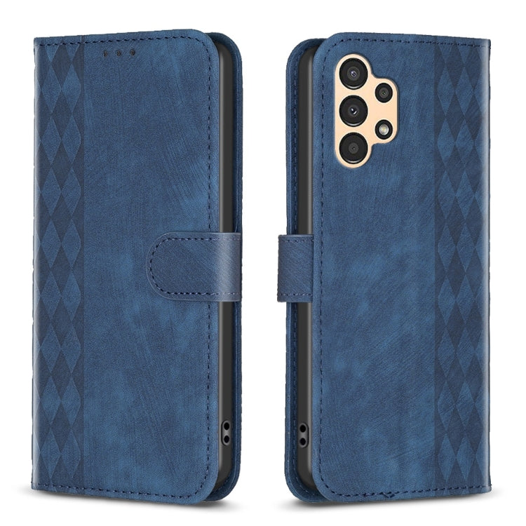 Plaid Embossed Leather Phone Case, For Samsung Galaxy A52 4G/5G, For Samsung Galaxy A53, For Samsung Galaxy A54, For Samsung Galaxy A71 4G, For Samsung Galaxy A72 4G/5G, For Samsung Galaxy A73