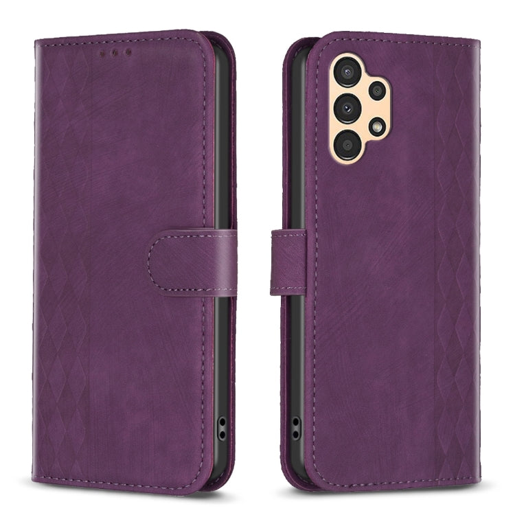 Plaid Embossed Leather Phone Case, For Samsung Galaxy A52 4G/5G, For Samsung Galaxy A53, For Samsung Galaxy A54, For Samsung Galaxy A71 4G, For Samsung Galaxy A72 4G/5G, For Samsung Galaxy A73