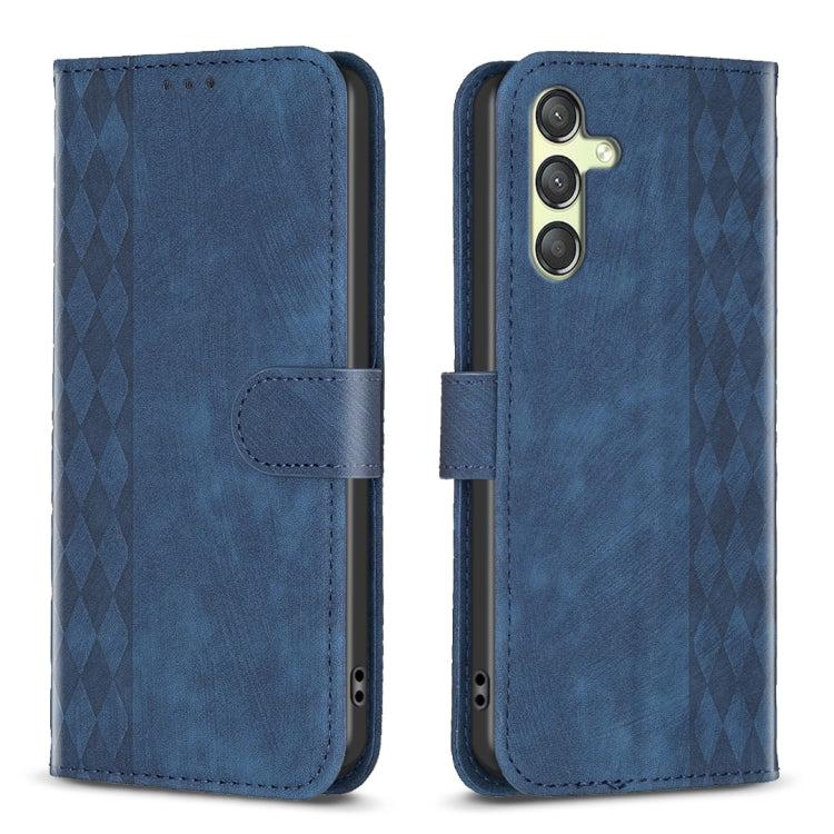 Plaid Embossed Leather Phone Case, For Samsung Galaxy A35, For Samsung Galaxy S24 Ultra 5G, For Samsung Galaxy A15, For Samsung Galaxy A25 5G, For Samsung Galaxy S23 5G, For Samsung Galaxy A55, For Samsung Galaxy S24+ 5G, For Samsung Galaxy S23 FE 5G  ...