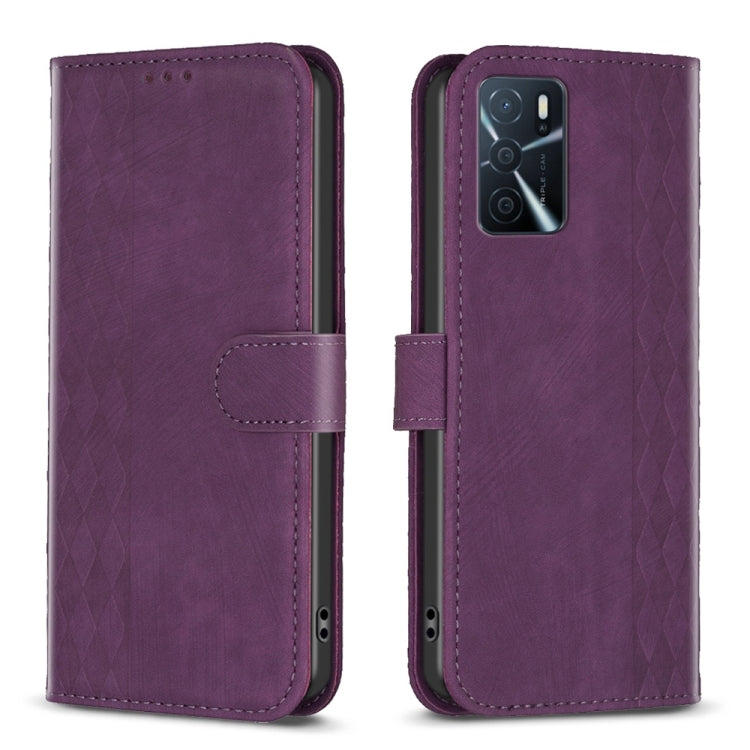 Plaid Embossed Leather Phone Case, For OPPO A16 / A16s / A54s / A55, For OPPO A74 4G / F19 4G, For OPPO A74 5G / A93 5G / A54 5G, For OPPO A94 4G / Reno5 F / F19 Pro, For OPPO A94 5G / F19 Pro+ 5G, For OPPO A96 5G / Reno7 Z, For OPPO Find X6           ...