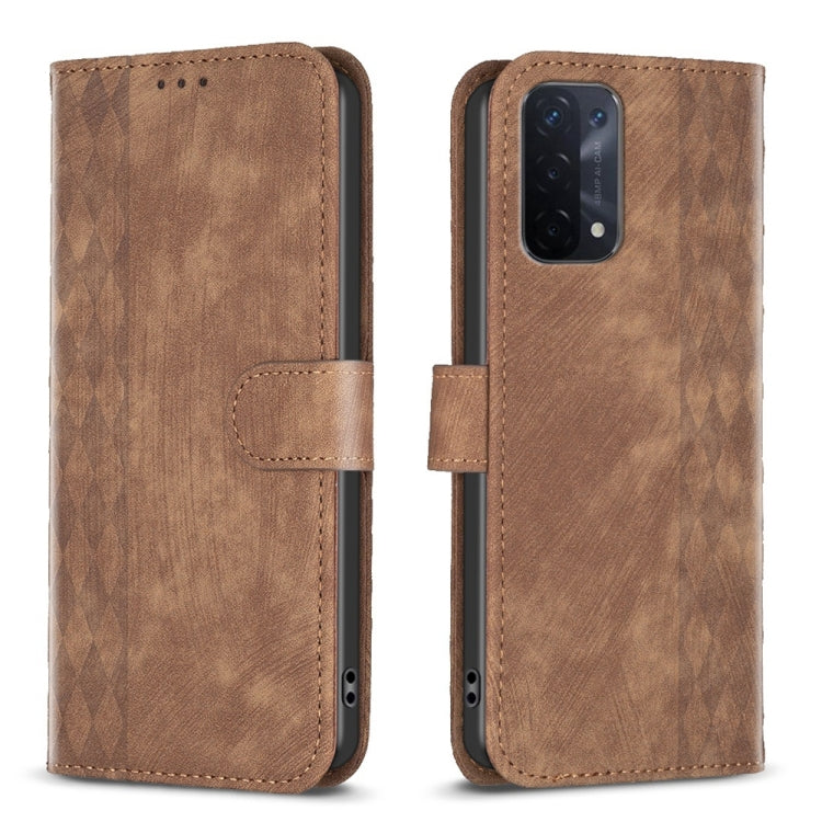 Plaid Embossed Leather Phone Case, For OPPO A16 / A16s / A54s / A55, For OPPO A74 4G / F19 4G, For OPPO A74 5G / A93 5G / A54 5G, For OPPO A94 4G / Reno5 F / F19 Pro, For OPPO A94 5G / F19 Pro+ 5G, For OPPO A96 5G / Reno7 Z, For OPPO Find X6           ...