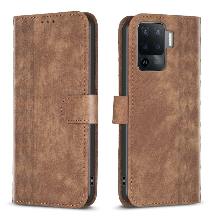 Plaid Embossed Leather Phone Case, For OPPO A16 / A16s / A54s / A55, For OPPO A74 4G / F19 4G, For OPPO A74 5G / A93 5G / A54 5G, For OPPO A94 4G / Reno5 F / F19 Pro, For OPPO A94 5G / F19 Pro+ 5G, For OPPO A96 5G / Reno7 Z, For OPPO Find X6           ...