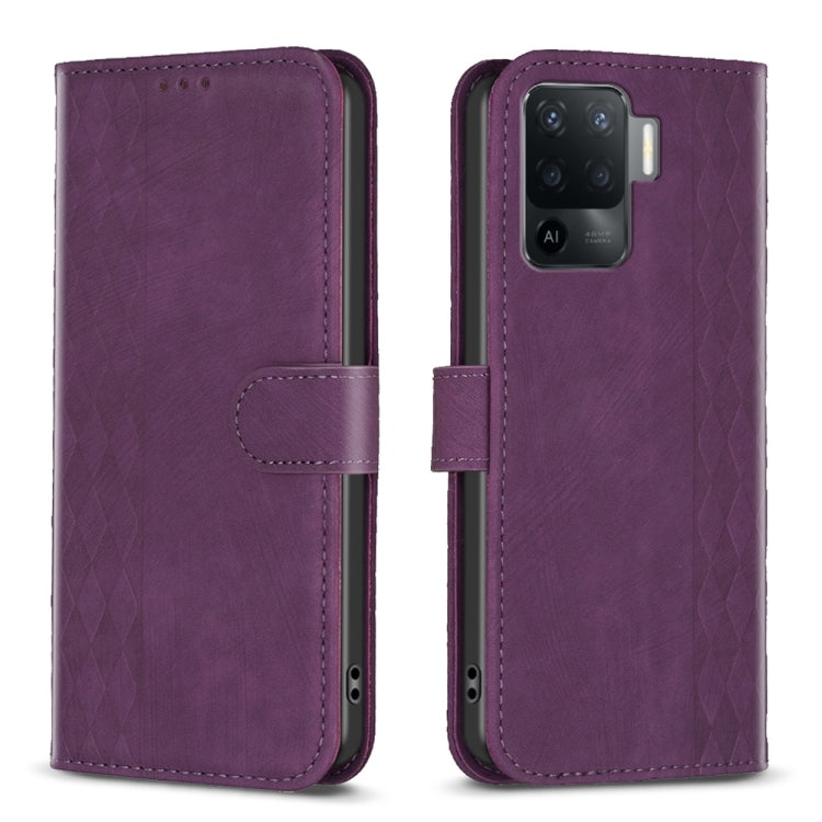 Plaid Embossed Leather Phone Case, For OPPO A16 / A16s / A54s / A55, For OPPO A74 4G / F19 4G, For OPPO A74 5G / A93 5G / A54 5G, For OPPO A94 4G / Reno5 F / F19 Pro, For OPPO A94 5G / F19 Pro+ 5G, For OPPO A96 5G / Reno7 Z, For OPPO Find X6           ...