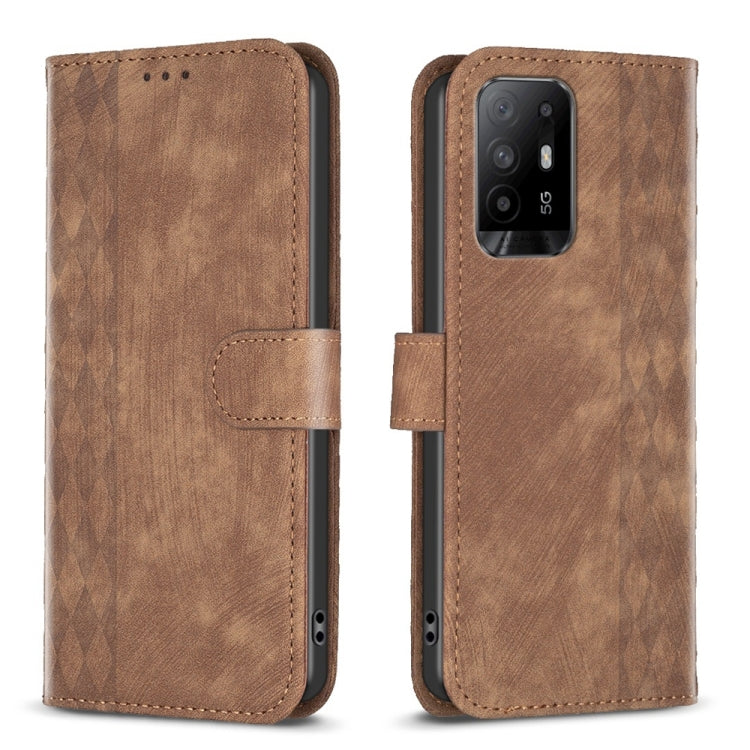 Plaid Embossed Leather Phone Case, For OPPO A16 / A16s / A54s / A55, For OPPO A74 4G / F19 4G, For OPPO A74 5G / A93 5G / A54 5G, For OPPO A94 4G / Reno5 F / F19 Pro, For OPPO A94 5G / F19 Pro+ 5G, For OPPO A96 5G / Reno7 Z, For OPPO Find X6           ...