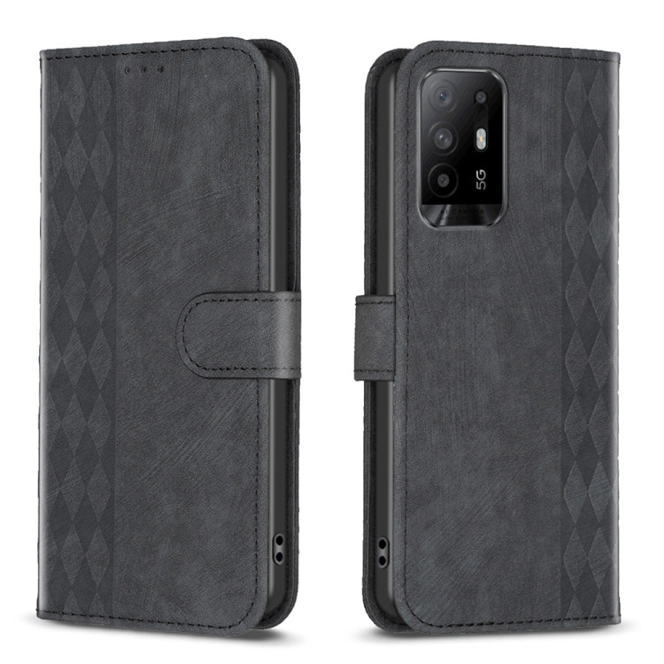 Plaid Embossed Leather Phone Case, For OPPO A16 / A16s / A54s / A55, For OPPO A74 4G / F19 4G, For OPPO A74 5G / A93 5G / A54 5G, For OPPO A94 4G / Reno5 F / F19 Pro, For OPPO A94 5G / F19 Pro+ 5G, For OPPO A96 5G / Reno7 Z, For OPPO Find X6           ...
