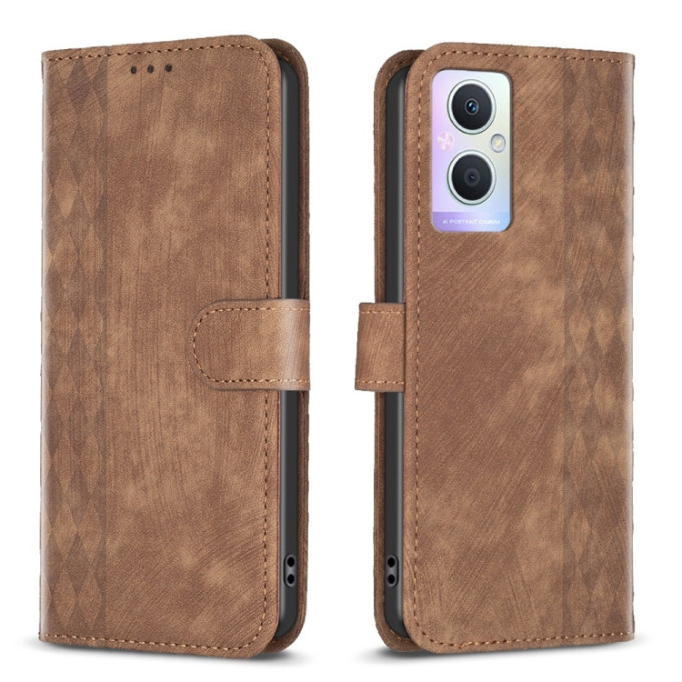 Plaid Embossed Leather Phone Case, For OPPO A16 / A16s / A54s / A55, For OPPO A74 4G / F19 4G, For OPPO A74 5G / A93 5G / A54 5G, For OPPO A94 4G / Reno5 F / F19 Pro, For OPPO A94 5G / F19 Pro+ 5G, For OPPO A96 5G / Reno7 Z, For OPPO Find X6           ...