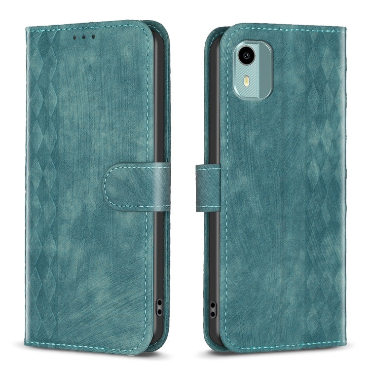 Plaid Embossed Leather Phone Case, For Nokia C12, For Nokia G42/G310, For Nokia C22, For Nokia C32, For Nokia G21 / G11, For Nokia G22