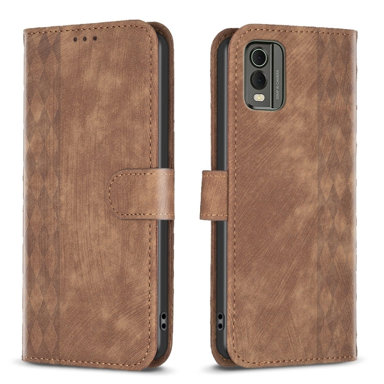 Plaid Embossed Leather Phone Case, For Nokia C12, For Nokia G42/G310, For Nokia C22, For Nokia C32, For Nokia G21 / G11, For Nokia G22
