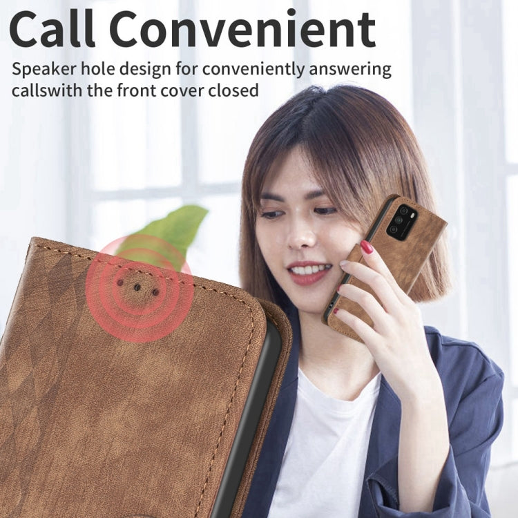 Plaid Embossed Leather Phone Case, For Xiaomi Poco M3 CN Version, For Xiaomi Poco X3 / X3 NFC, For Xiaomi Redmi 9A, For Xiaomi Redmi 9, For Xiaomi Redmi 9C, For Xiaomi Redmi Note 9, For Xiaomi Redmi Note 9 Pro