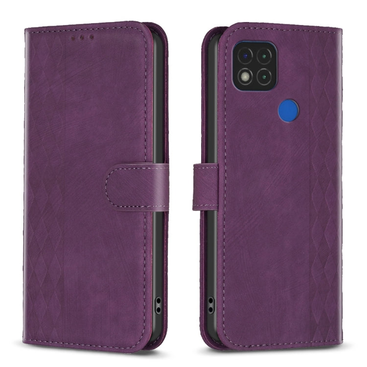 Plaid Embossed Leather Phone Case, For Xiaomi Poco M3 CN Version, For Xiaomi Poco X3 / X3 NFC, For Xiaomi Redmi 9A, For Xiaomi Redmi 9, For Xiaomi Redmi 9C, For Xiaomi Redmi Note 9, For Xiaomi Redmi Note 9 Pro