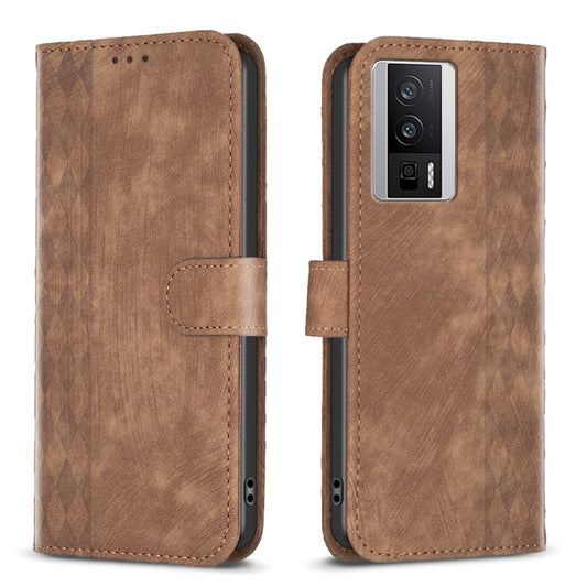Plaid Embossed Leather Phone Case, For Xiaomi Redmi K60 / K60 Pro, For Xiaomi 13 Pro, For Xiaomi 13, For Xiaomi 12T / 12T Pro, For Xiaomi Redmi Note 11 Pro, For Xiaomi 12 Lite, For Xiaomi Redmi 10 5G / Note 11E, For Xiaomi Redmi 10C