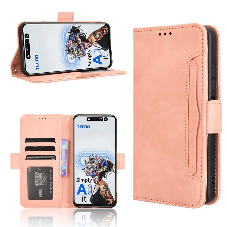 Skin Feel Calf Texture Card Slots Leather Phone Case, For Tecno Camon 40 Premier 5G, For Tecno Camon 40 4G, For Tecno Camon 30S 4G / 30S Pro 4G, For Tecno Pova 6 Neo 5G / Spark 30 5G, For Tecno Spark 30 Pro 4G, For Tecno Spark 30 4G                    ...