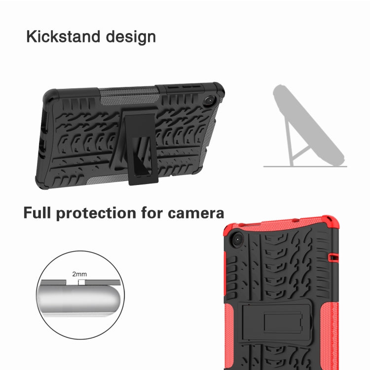 Tire Texture TPU + PC Tablet Case with Holder, For Lenovo Tab M10, For Lenovo Tab M8 4th Gen