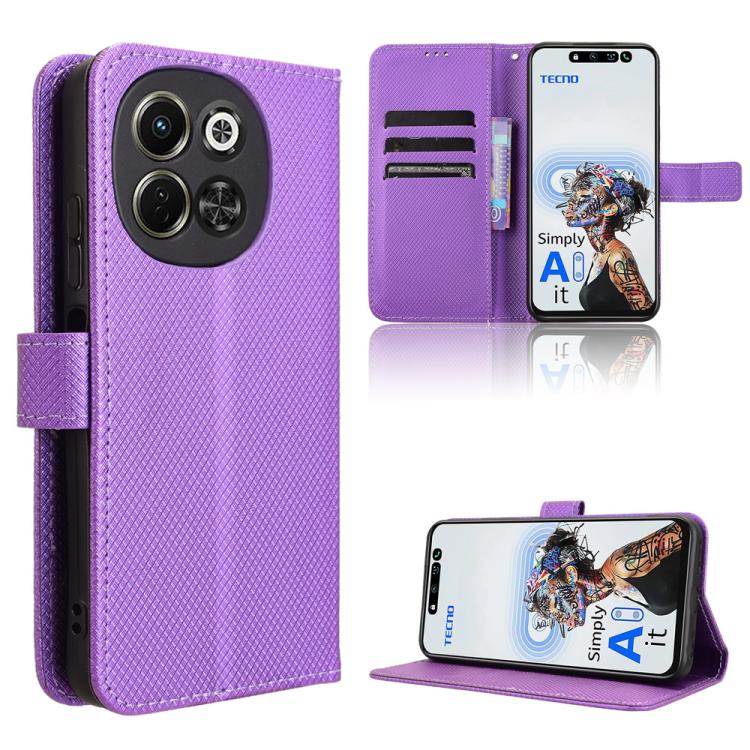 Diamond Texture Leather Phone Case, For Tecno Camon 40 Premier 5G, For Tecno Camon 40 4G, For Tecno Camon 30S 4G / 30S Pro 4G, For Tecno Pova 6 Neo 5G / Spark 30 5G, For Tecno Spark 30 Pro 4G, For Tecno Spark 30 4G                                      ...