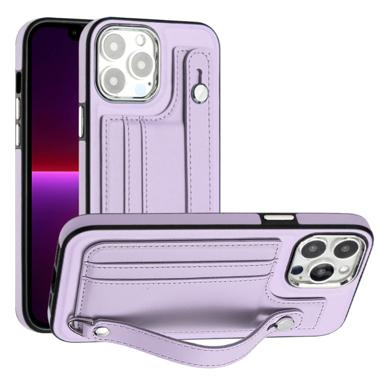 Shockproof Leather Phone Case with Wrist Strap, For iPhone 14, For iPhone 15 Pro Max, For iPhone 15 Pro, For iPhone 14 Plus, For iPhone 14 Pro, For iPhone 15 Plus, For iPhone 15, For iPhone 14 Pro Max