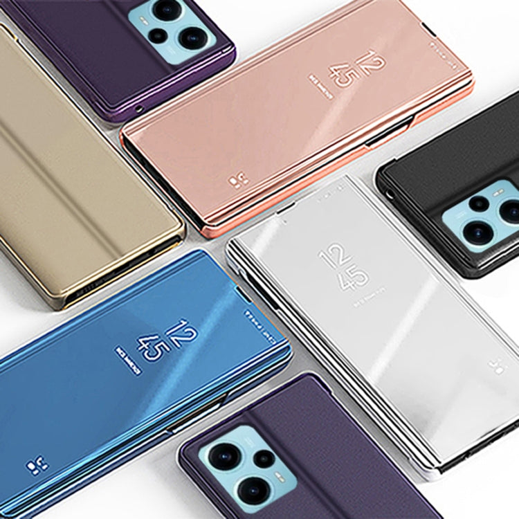 Plated Mirror Kickstand Flip Leather Phone Case, For Xiaomi Poco F5, For Xiaomi Poco F5 Pro