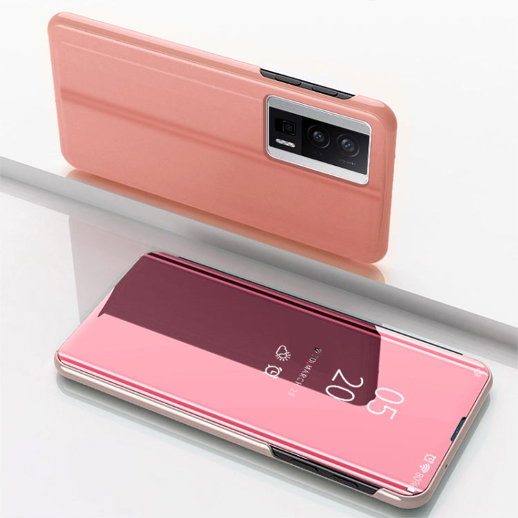 Plated Mirror Kickstand Flip Leather Phone Case, For Xiaomi Poco F5, For Xiaomi Poco F5 Pro