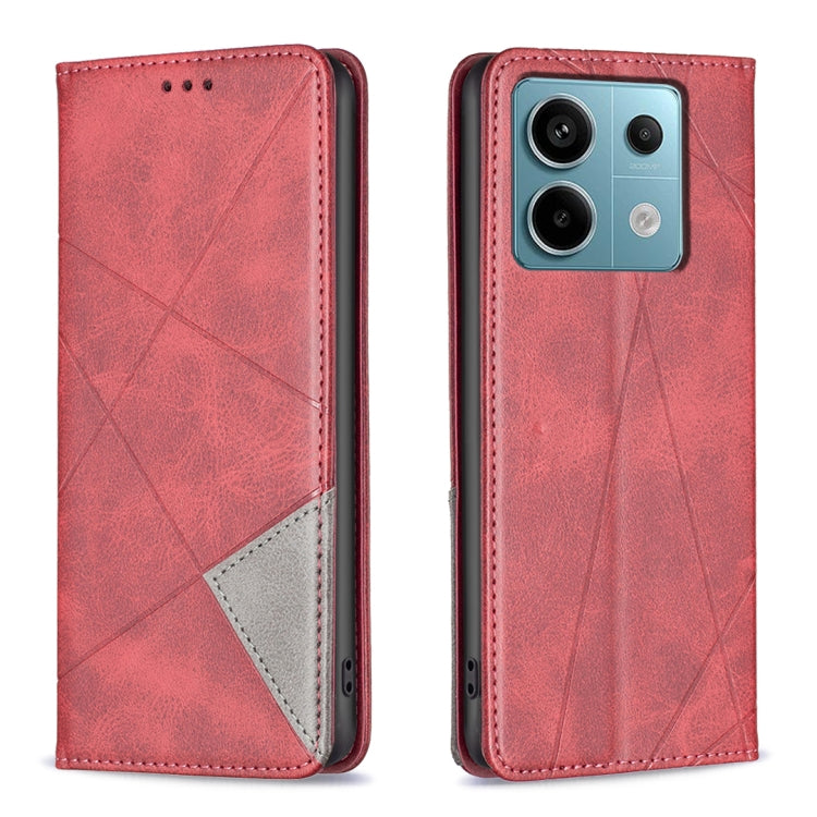 Rhombus Texture Magnetic Leather Phone Case, For Xiaomi Redmi Note 13 Pro+ 5G, For Xiaomi Redmi Note 13 Pro 5G, For Xiaomi 13T / 13T Pro / Redmi K60 Ultra, For Xiaomi Redmi K70 / K70 Pro, For Xiaomi Redmi 12 4G, For Xiaomi Poco F5 5G / Redmi Note 12 Tu...