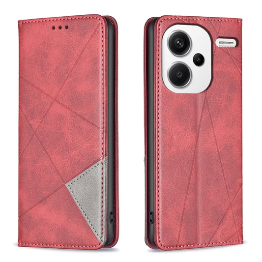 Rhombus Texture Magnetic Leather Phone Case, For Xiaomi Redmi Note 13 Pro+ 5G, For Xiaomi Redmi Note 13 Pro 5G, For Xiaomi 13T / 13T Pro / Redmi K60 Ultra, For Xiaomi Redmi K70 / K70 Pro, For Xiaomi Redmi 12 4G, For Xiaomi Poco F5 5G / Redmi Note 12 Tu...