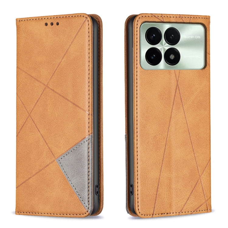 Rhombus Texture Magnetic Leather Phone Case, For Xiaomi Poco M6 4G / Redmi 13 4G, For Xiaomi Redmi Note 13 Pro 4G Global, For Xiaomi Poco M6 Pro 4G, For Xiaomi Redmi A3, For Xiaomi Redmi Note 13 4G Global, For Xiaomi Redmi K70E, For Xiaomi Redmi Note 1...