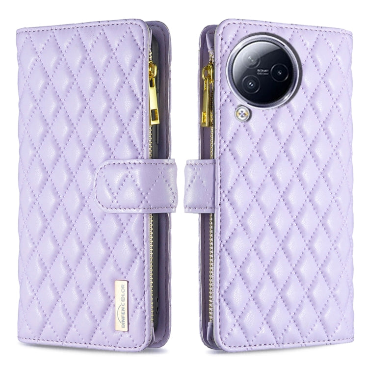 Diamond Lattice Zipper Wallet Leather Flip Phone Case, For Xiaomi Redmi 12 4G, For Xiaomi Poco F5 5G / Redmi Note 12 Turbo, For Xiaomi Redmi Note 12S 4G / Note 11, For Xiaomi Civi 3 5G