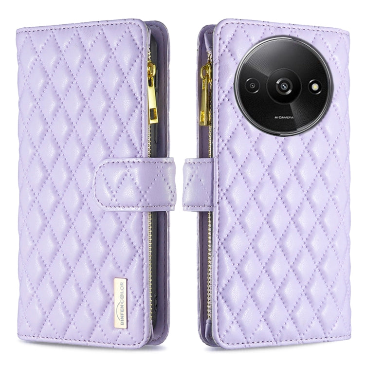 Diamond Lattice Zipper Wallet Leather Flip Phone Case, For Xiaomi Redmi Note 13 Pro 4G Global, For Xiaomi Poco M6 Pro 4G, For Xiaomi Redmi A3, For Xiaomi Redmi Note 13 4G Global, For Xiaomi Redmi K70E, For Xiaomi Redmi 13C                              ...