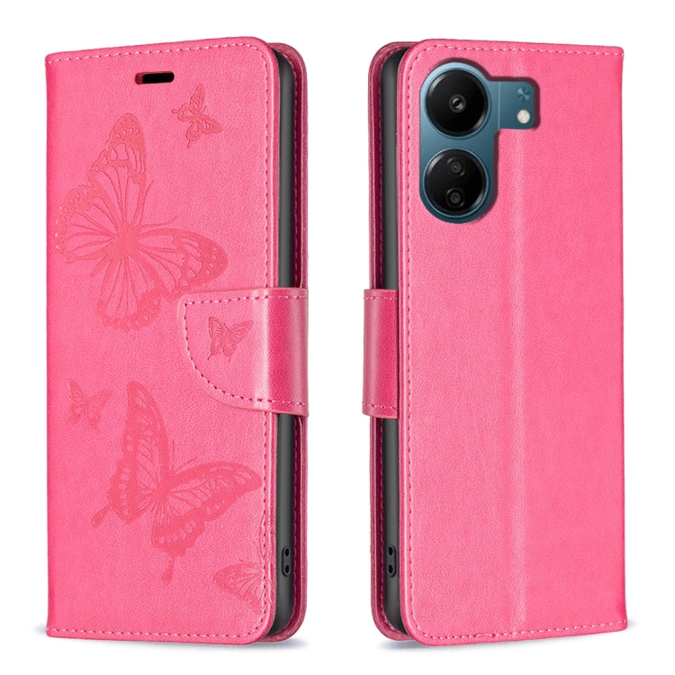 Two Butterflies Embossing Leather Phone Case, For Xiaomi Redmi Note 13 Pro 4G Global, For Xiaomi Poco M6 Pro 4G, For Xiaomi Redmi Note 13 4G Global, For Xiaomi Redmi Note 13, For Xiaomi Redmi 13C, For Xiaomi Redmi Note 13 Pro+ 5G                       ...