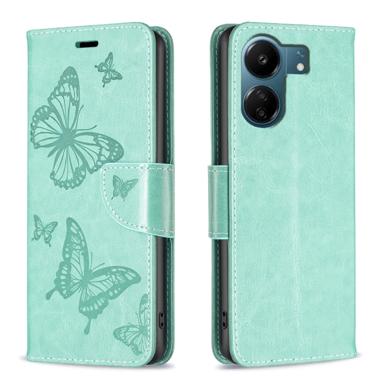 Two Butterflies Embossing Leather Phone Case, For Xiaomi Redmi Note 13 Pro 4G Global, For Xiaomi Poco M6 Pro 4G, For Xiaomi Redmi Note 13 4G Global, For Xiaomi Redmi Note 13, For Xiaomi Redmi 13C, For Xiaomi Redmi Note 13 Pro+ 5G                       ...