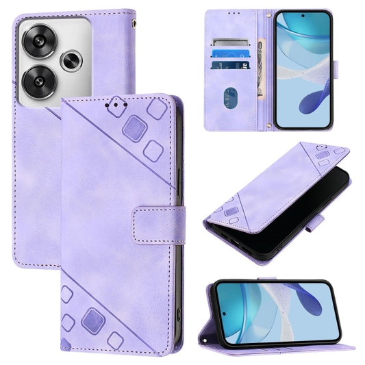 Skin Feel Embossed Leather Phone Case, For Xiaomi Poco F6, For Xiaomi Poco M6 Pro 4G, For Xiaomi Poco X6 Neo 5G Global, For Xiaomi Redmi A3, For Xiaomi Redmi Note 13 Pro 4G Global, For Xiaomi Redmi Note 13 4G Global, For Xiaomi Redmi K70E