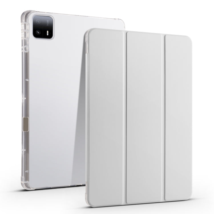 3-fold Clear TPU Smart Leather Tablet Case with Pen Slot, For Xiaomi Pad 7 / 7 Pro, For Xiaomi Redmi Pad Pro 12.1, For Xiaomi Pad 6S Pro, For Xiaomi Pad 6 Max 14, For Xiaomi Pad 6 / 6 Pro