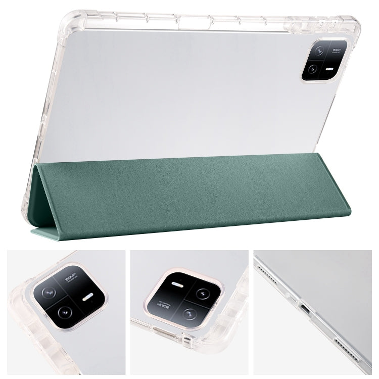 3-fold Clear TPU Smart Leather Tablet Case with Pen Slot, For Xiaomi Pad 7 / 7 Pro, For Xiaomi Redmi Pad Pro 12.1, For Xiaomi Pad 6S Pro, For Xiaomi Pad 6 Max 14, For Xiaomi Pad 6 / 6 Pro