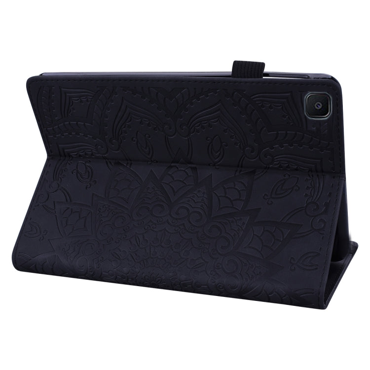 Calf Pattern Double Folding Design Embossed Leather Case with  Holder & Card Slots & Pen Slot &   Elastic Band, For Samsung Galaxy Tab S6 Lite