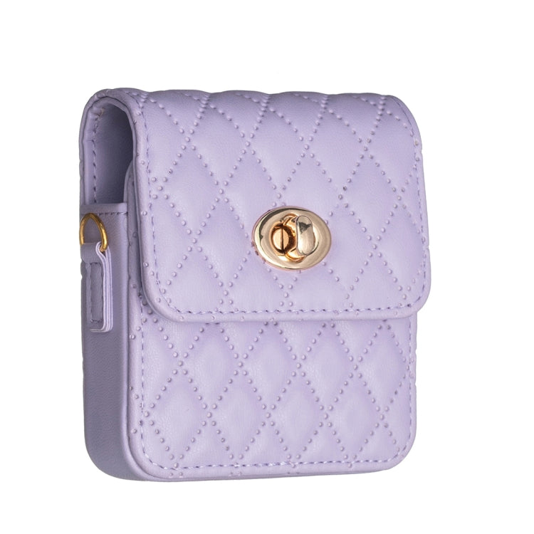 BFB03 Diamond Lattice Magnetic Leather Phone Case, For Samsung Galaxy Z Flip3/Flip4/Flip5/Flip6