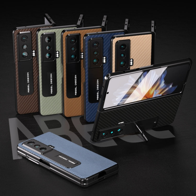 Carbon Fiber Texture Integrated Protective Phone Case with Holder, For Honor Magic Vs