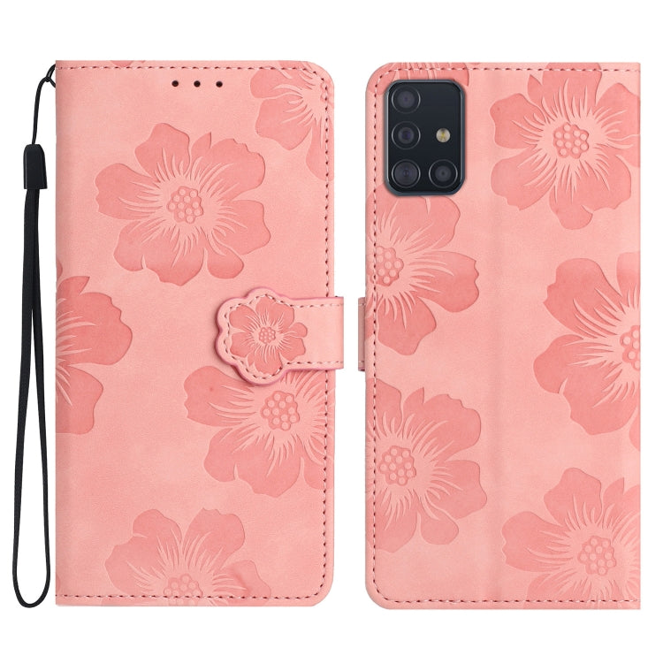 Flower Embossing Pattern Leather Phone Case, For Samsung Galaxy A42 5G, For Samsung Galaxy A50, For Samsung Galaxy A51 4G, For Samsung Galaxy A52 5G, For Samsung Galaxy A53 5G, For Samsung Galaxy A54 5G, For Samsung Galaxy A70, For Samsung Galaxy A71 4...