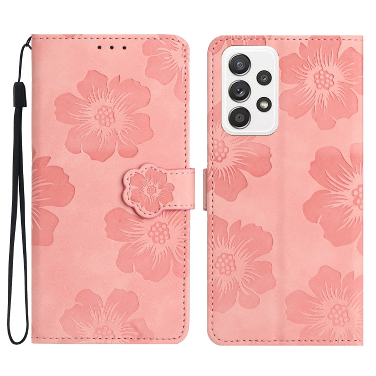 Flower Embossing Pattern Leather Phone Case, For Samsung Galaxy A73 5G, For Samsung Galaxy M23, For Samsung Galaxy M32, For Samsung Galaxy M52, For Samsung Galaxy M53