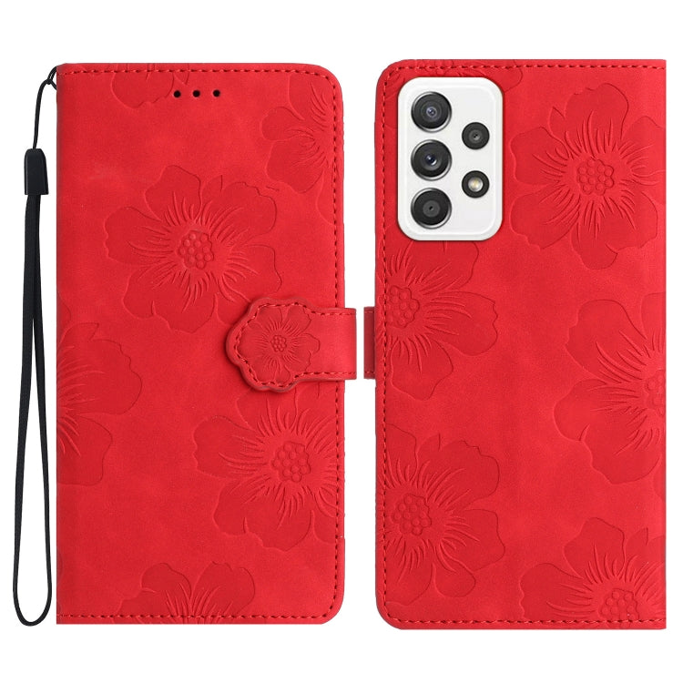 Flower Embossing Pattern Leather Phone Case, For Samsung Galaxy A73 5G, For Samsung Galaxy M23, For Samsung Galaxy M32, For Samsung Galaxy M52, For Samsung Galaxy M53