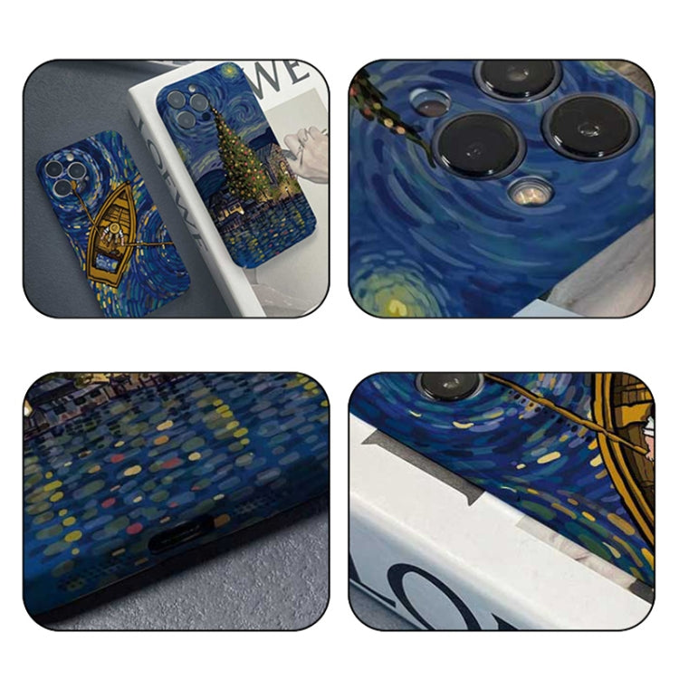 Precise Hole Oil Painting Pattern PC Phone Case, For iPhone 13 Pro, For iPhone 13, For iPhone 13 mini, For iPhone 12, For iPhone 12 Pro Max