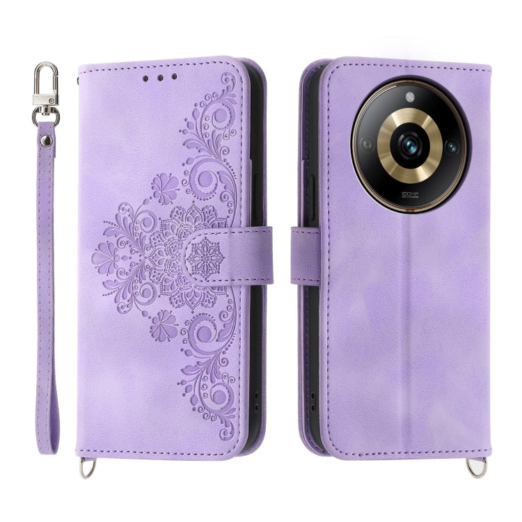 Skin Feel Flowers Embossed Wallet Leather Phone Case, For Realme C53, For Realme 11 Pro 5G / 11 Pro+ 5G